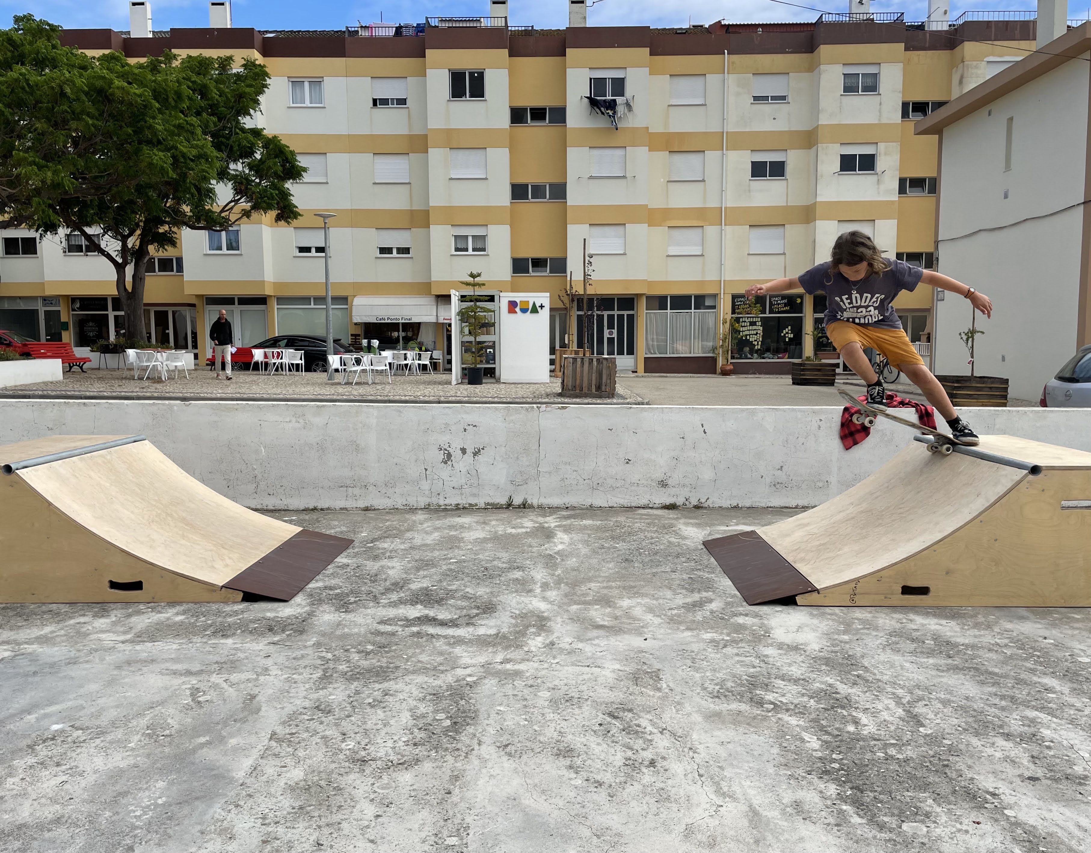 Someone on the ramp